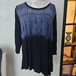 Elegant Black and Blue Women's Blouse